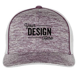 Pacific Headwear Aggressive Heather Trucker Hat - Color: Maroon Heather / White / Maroon Heather