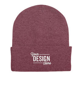 Sportsman Solid Cuff Beanie - Color: Heather Cardinal