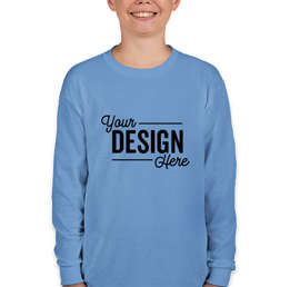 Gildan Youth 100% Cotton Long Sleeve T-shirt - Color: Carolina Blue