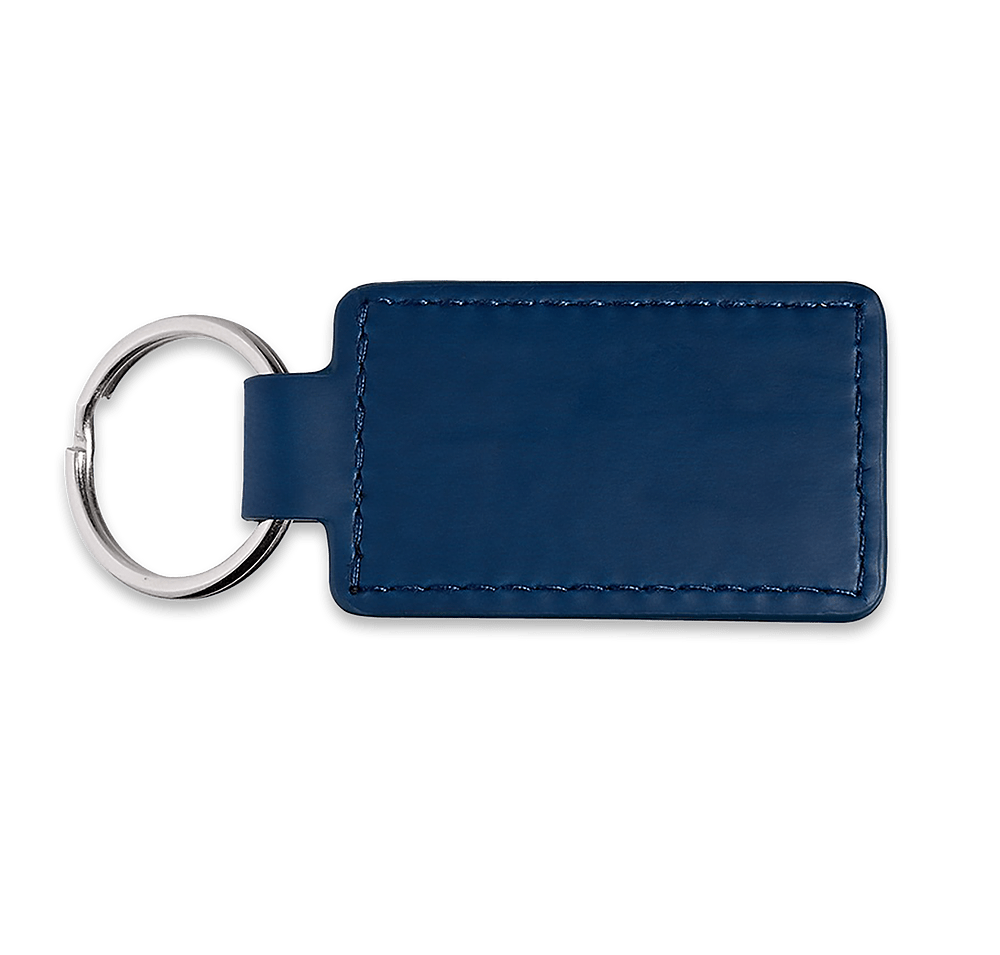 Debossed Tuscany Faux Leather Rectangle Keychain-default