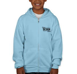 Hanes Youth EcoSmart 50/50 Zip Hoodie - Color: Light Blue