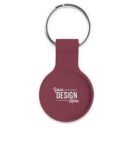 Laser Engraved Silicone Tracker Holder Keychain - Color: Burgundy