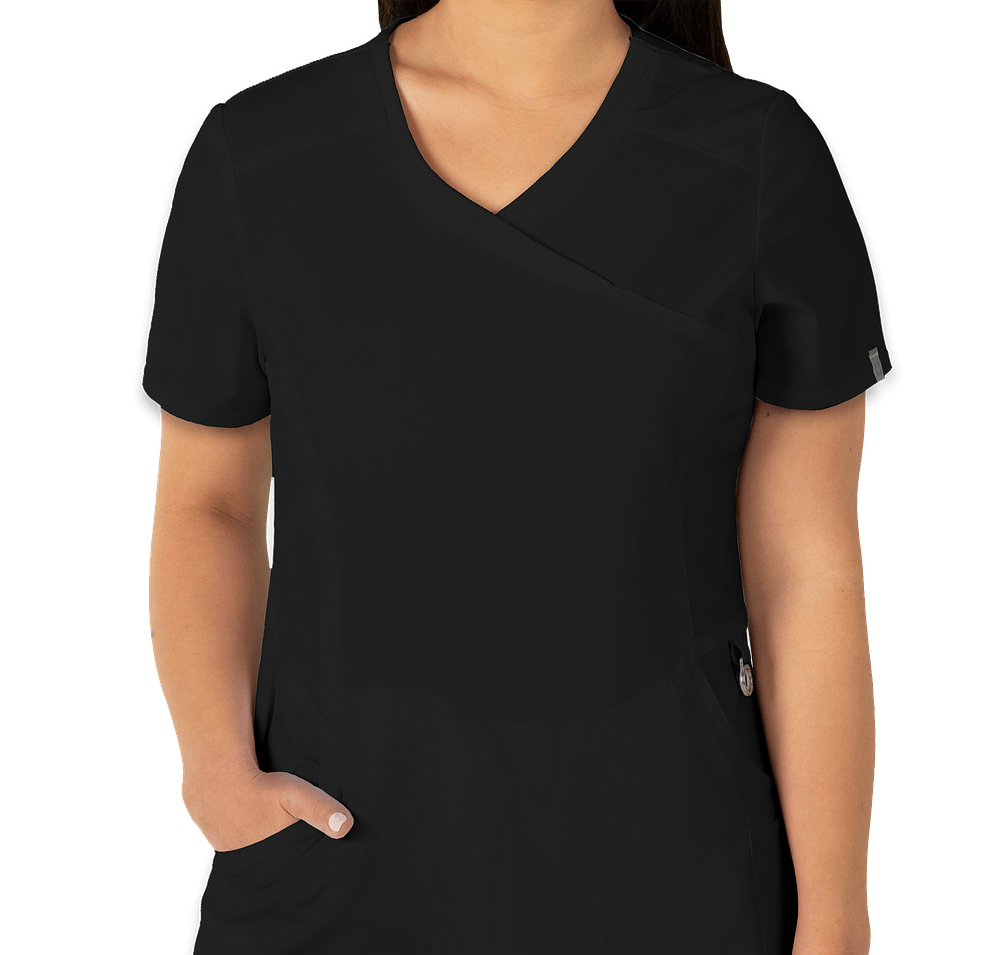 Cherokee Infinity Women's Mock Wrap Scrub Top - Embroidered-default