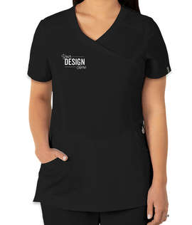 Cherokee Infinity Women's Mock Wrap Scrub Top - Color: Black