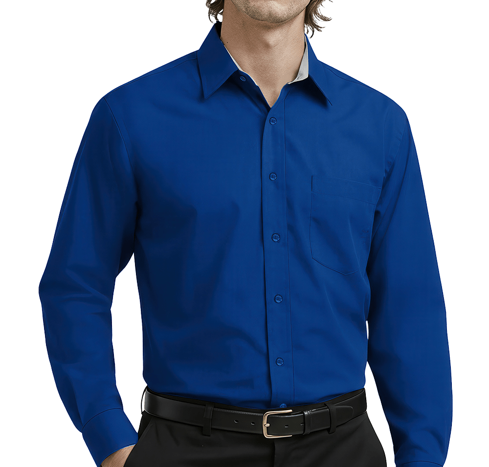 Blue Generation Fine Line Twill Long Sleeve Shirt - Embroidered-default