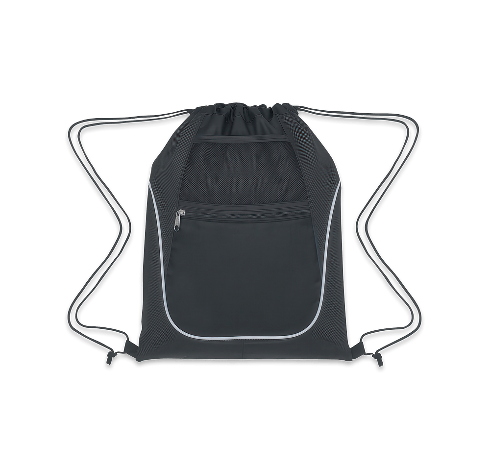Sports Pack Drawstring Bag with Dual Pockets-default