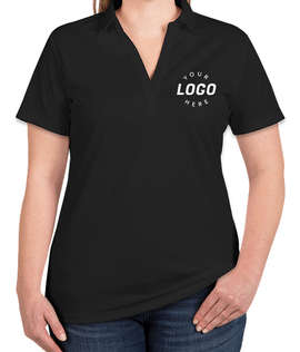 Port Authority Women's Silk Touch Performance Polo - Screen Printed - Color: Black
