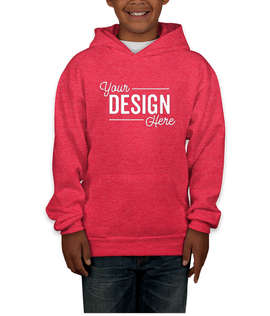 Hanes Youth EcoSmart 50/50 Pullover Hoodie - Color: Heather Red