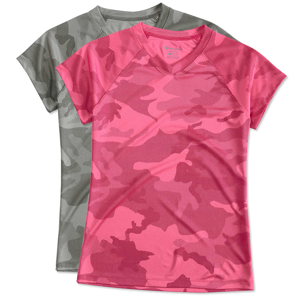 Champion Women's Camo V-Neck Performance Shirt