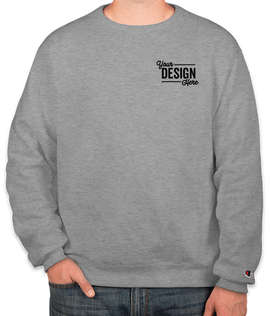 Embroidered Champion Powerblend Crewneck Sweatshirt - Color: Light Steel