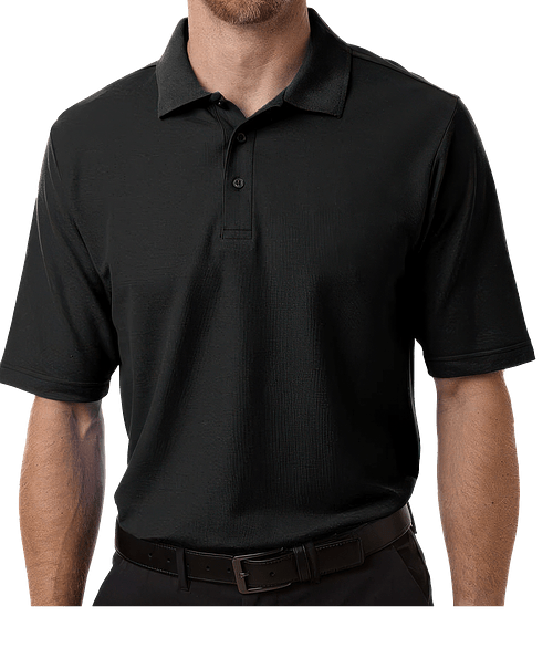 Core 365 Resolve Recycled UPF 40+ Performance Pique Polo - Printed in Black