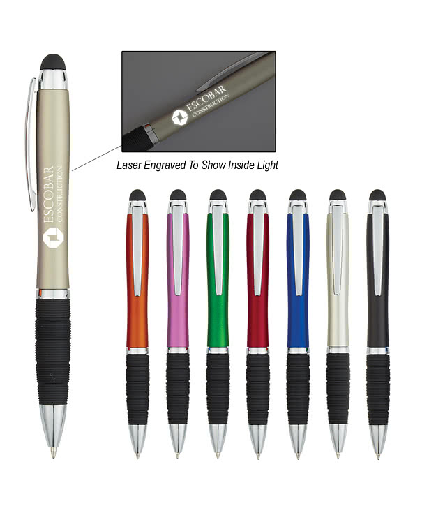 Laser Engraved Sanibel Light Stylus Pen (black ink)
