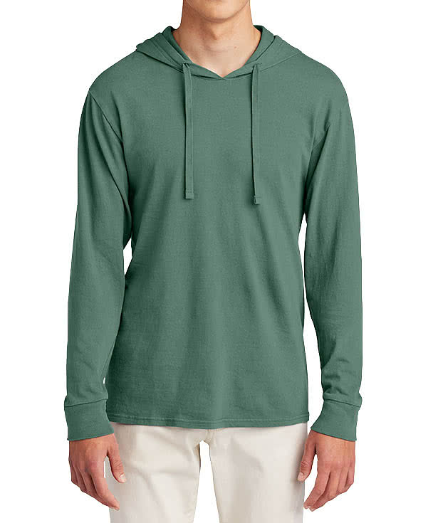 Port & Company Beach Wash Garment-Dyed Hooded Long Sleeve T-shirt