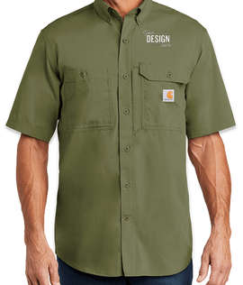 Carhartt Force Ridgefield Short Sleeve Casual Shirt - Color: Burnt Olive