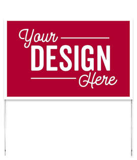Full Color 22" x 14" Poster Yard Sign with Metal Frame - Color: Cardinal
