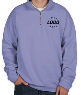 Comfort Colors Quarter Zip Sweatshirt - Color: Flo Blue