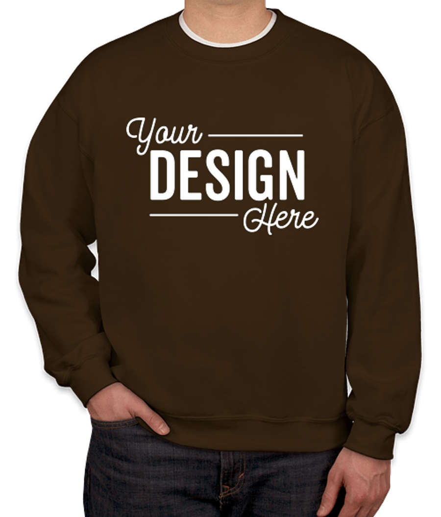 Gildan Midweight 50/50 Crewneck Sweatshirt in Dark Chocolate