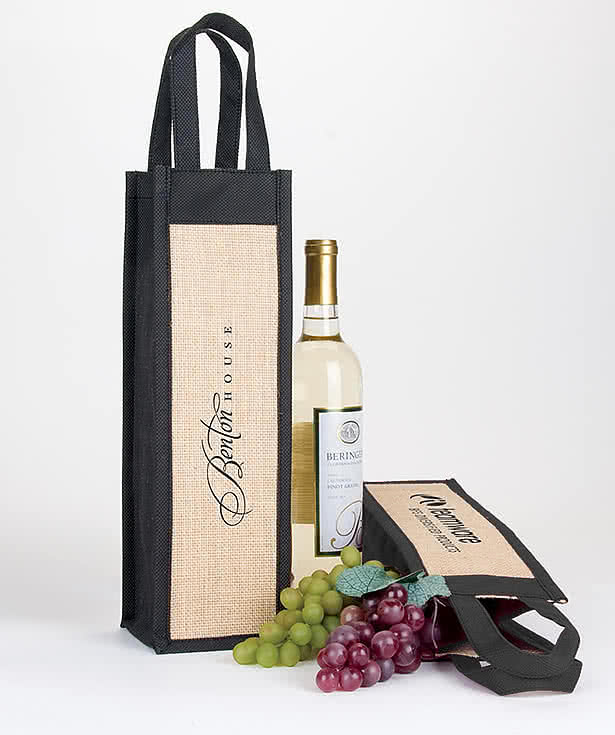 Napa Wine Medium Jute Gift Tote Bag
