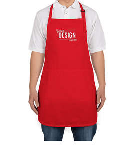 Port Authority Stain Release Full Length Apron - Screen Printed - Color: Red