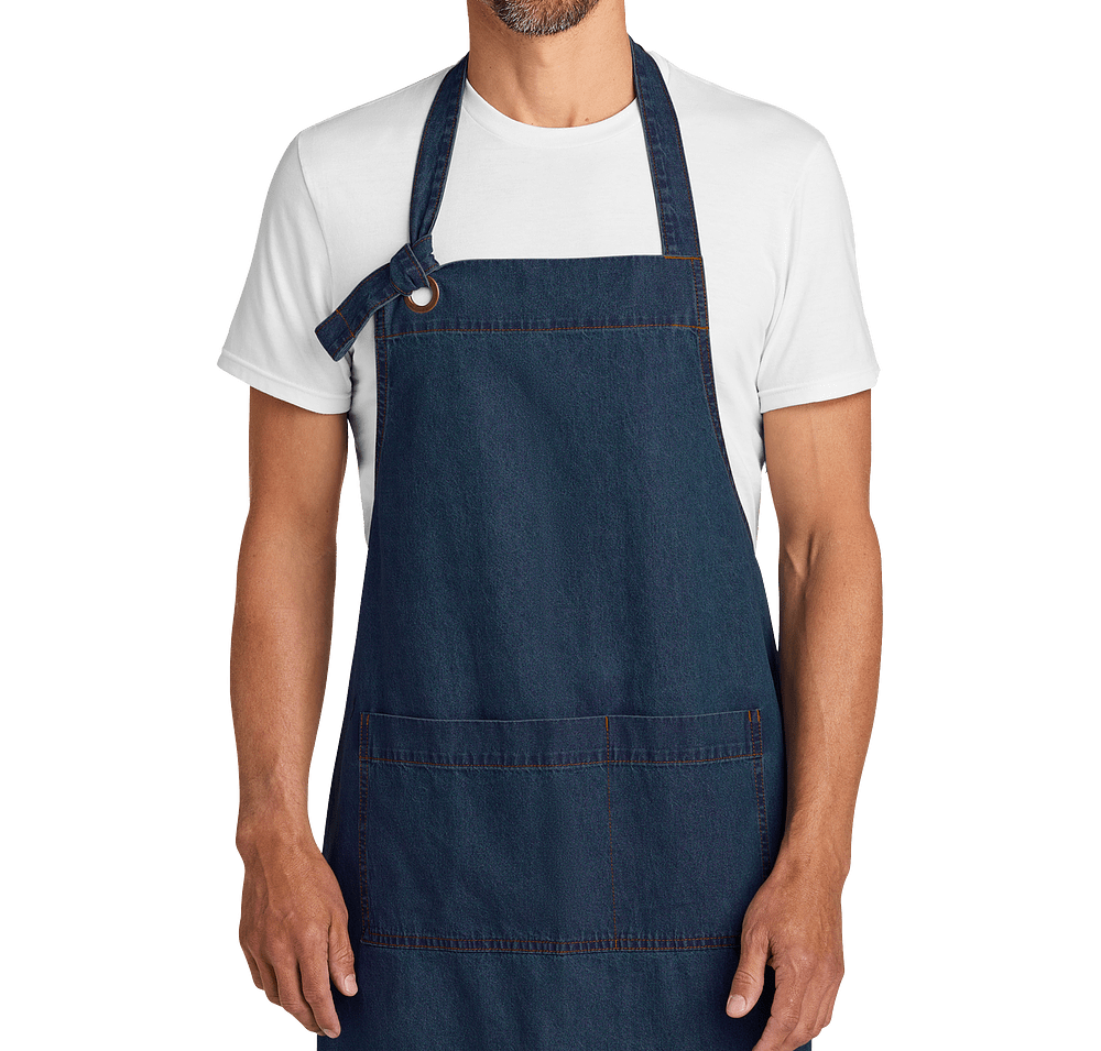 Port Authority Signature Denim Full Length Pocket Apron - Embroidered-default