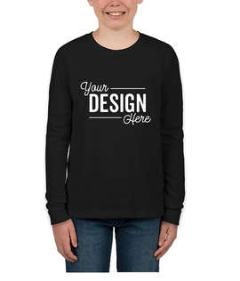 Bella + Canvas Youth Long Sleeve Jersey T-shirt - Color: Black