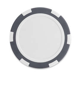 Full Color Six Stripe Poker Chip - Color: Grey