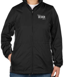 Port Authority Women's Core Colorblock Full Zip Jacket - Color: Black / Battleship Grey