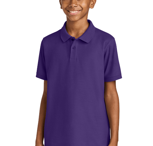 Port Authority Youth Wearever UV Performance Pique Polo in Prism Purple