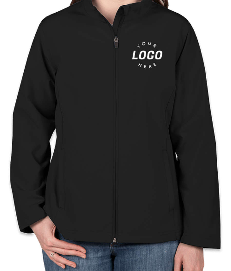 Team 365 Women's Soft Shell Jacket - Printed in Black