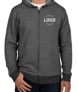 Next Level Melange Zip Hoodie - Color: Black