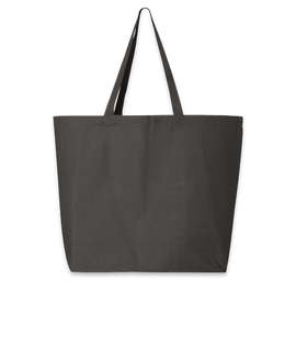 Jumbo Gusseted Cotton Canvas Tote Bag - Color: Charcoal
