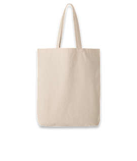 Medium Self-Fabric Handles Gusseted Canvas Tote Bag - Color: Natural