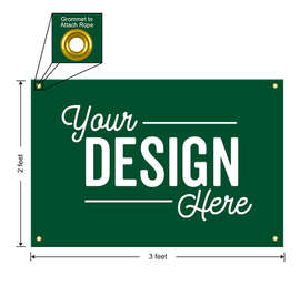 Full Color 3' x 2' Vinyl Banner - Color: Forest Green