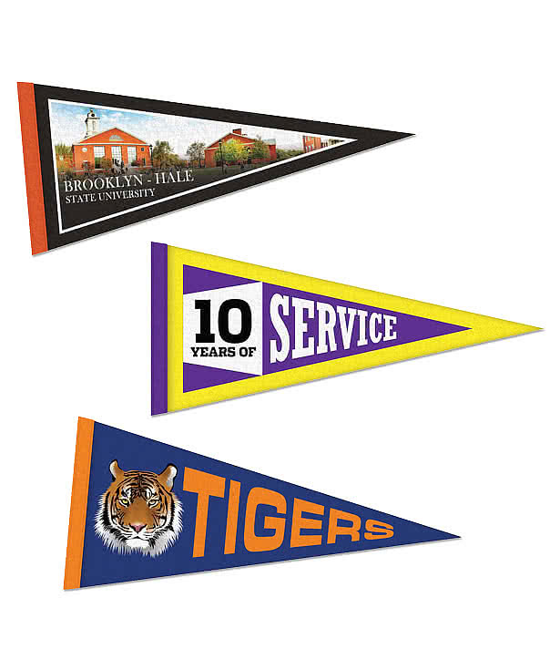 Full Color 8" x 18" Rigid Felt Pennant
