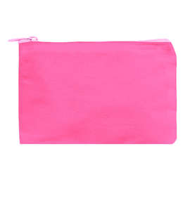 Small Colored Canvas Pouch with Colored Zipper - Color: Drama Queen/ Tickled Pink