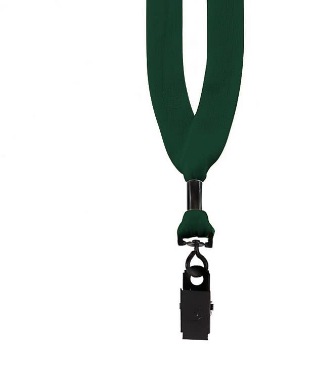 3/4" Cotton Lanyard with Metal Crimp and Bulldog Clip