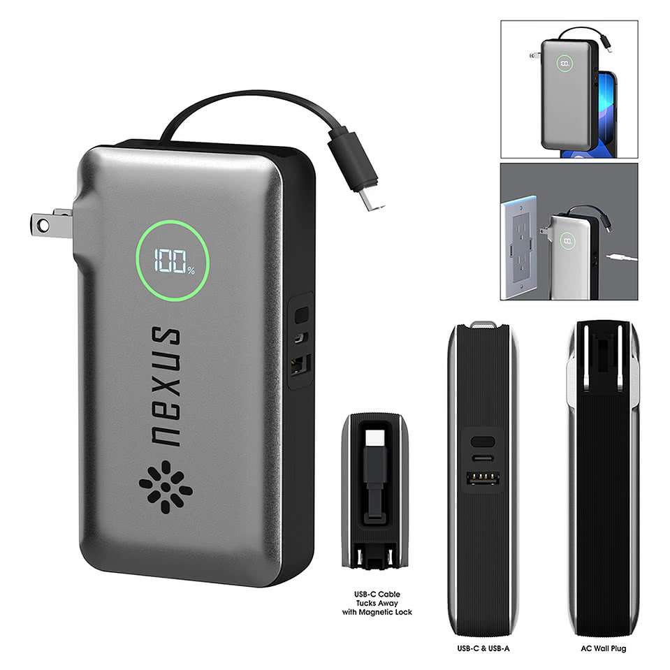 10,000 mAh PhoneSuit Journey All-In-One Power Bank & Wall Charger