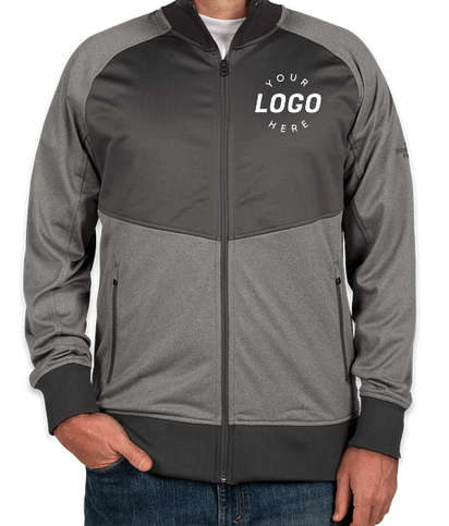 The North Face Color Blocked Tech Full-Zip Fleece Jacket - Medium Grey Heather / Asphalt