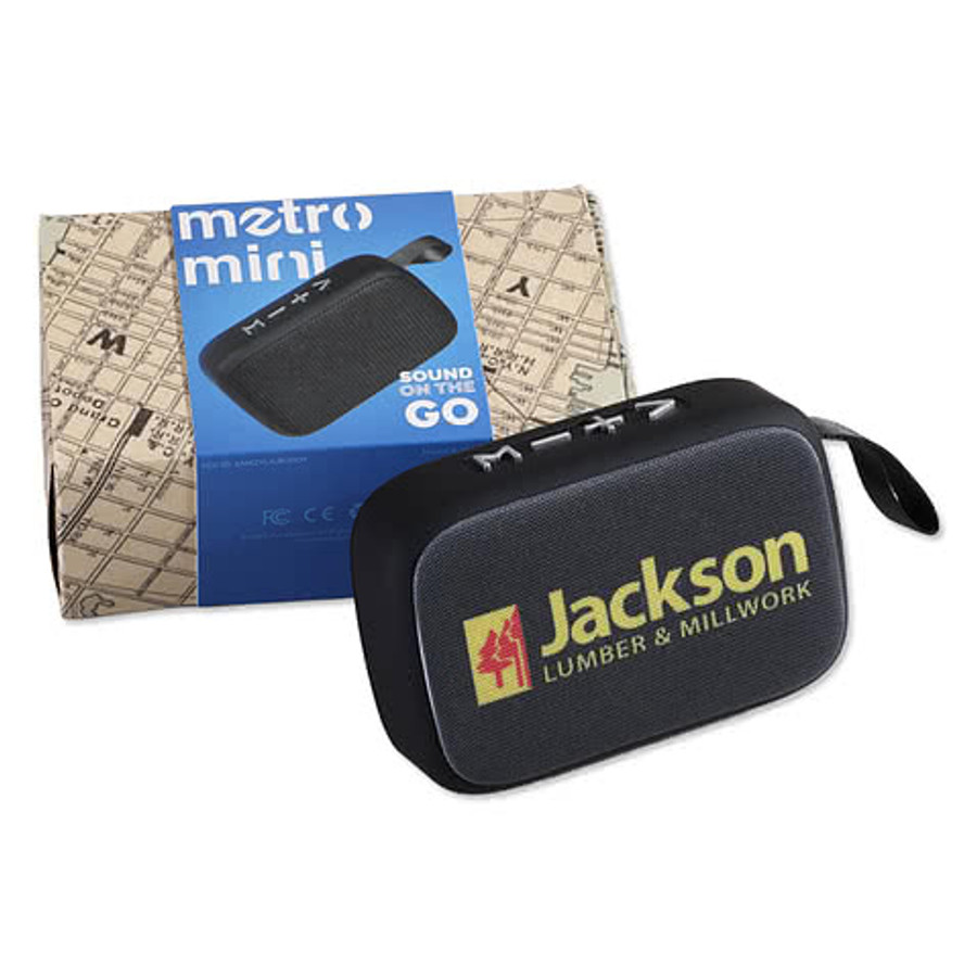 Full Color Metro Mini Wireless Bluetooth Speaker in Black