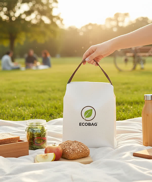 Full Color Recycled Cotton Canvas Lunch Bag