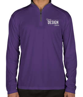 Badger Contrast Quarter Zip Performance Shirt - Color: Purple / Graphite