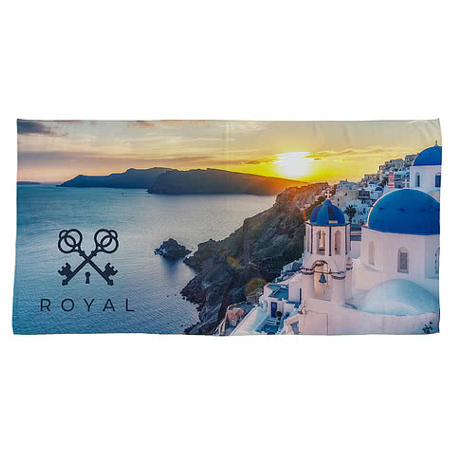 Full Color Breaker Soft Beach Towel in White