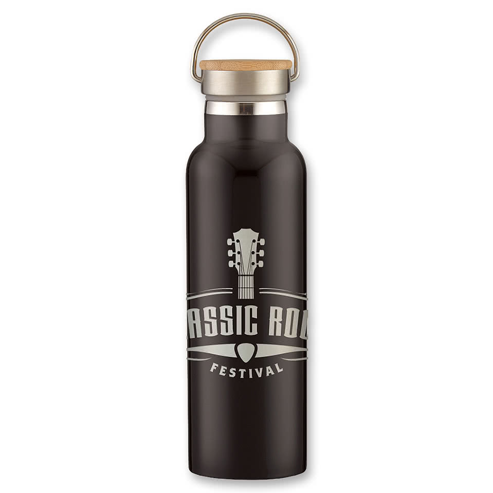 21 oz. Full Laser Tipton Stainless Steel Bottle With Bamboo Lid