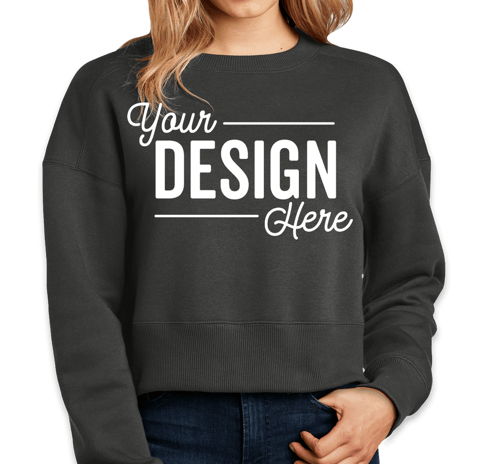 Custom District Women's Perfect Weight Cropped Crewneck