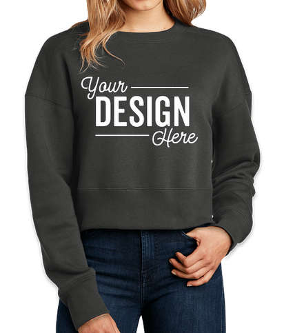 District Women’s Perfect Weight Cropped Crewneck Sweatshirt - Charcoal