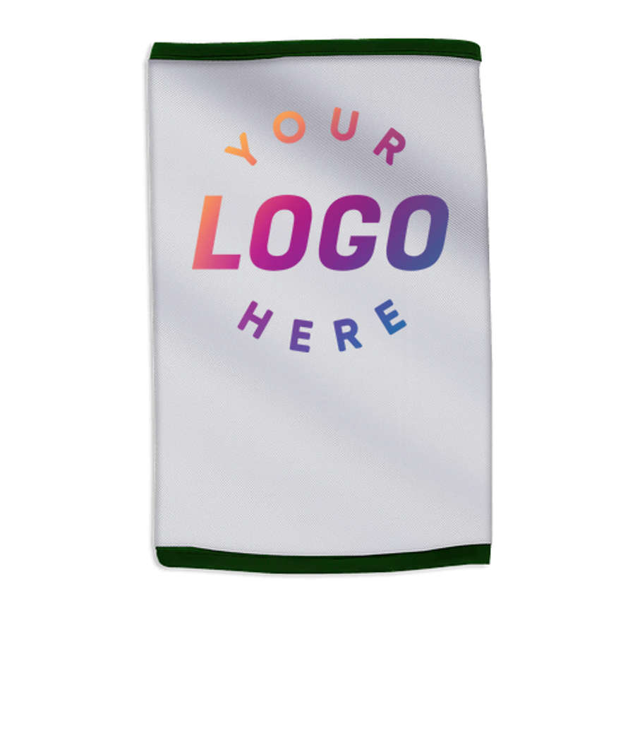 Full Color Premium Neck Gaiter in White with Forest Green