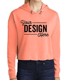 Sport-Tek Women's Tri-Blend Performance Cropped Hoodie - Color: Soft Coral Heather