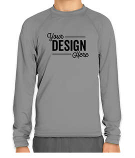 Wet Effect Youth Long Sleeve Rash Guard Shirt - Color: Gray