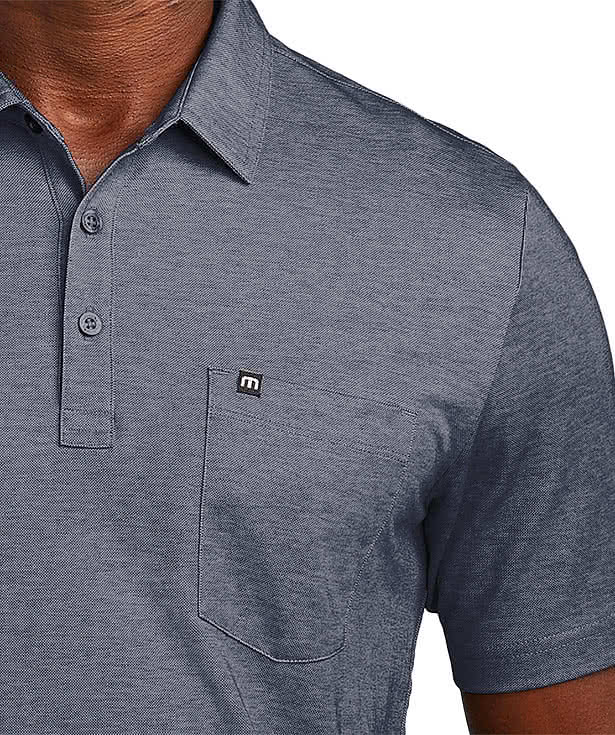 TravisMathew Oceanside Heather Performance Pocket Polo - Printed