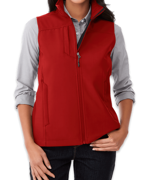 Elevate Women's Stinson Stretch Soft Shell Vest in Team Red
